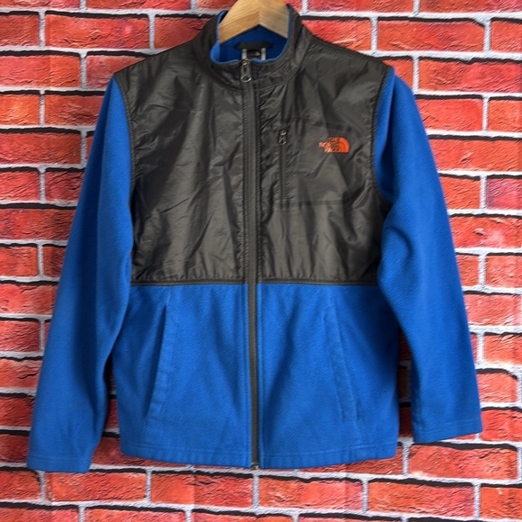 The North Face Boys Blue with Black Full Zip Fleece Jacket Size Large (14/16) - Picture 1 of 10